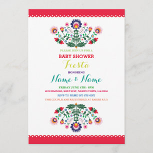 Fiesta Baby Shower Mexican Girl Boy Bright Invite