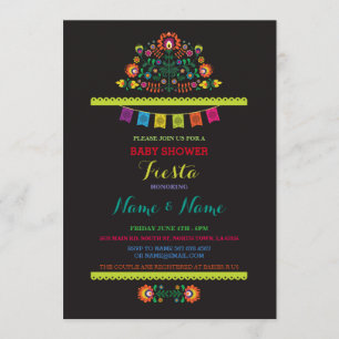 Fiesta Baby Shower Mexican Girl Boy Bright Invite