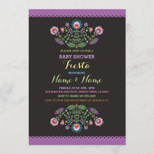 Fiesta Baby Shower Mexican Girl Boy Flower Invite