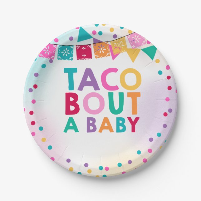Fiesta Baby Shower Paper Plate 7" Taco Bout A Baby (Front)