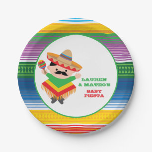 Fiesta Baby Shower Plates, Mexican Party Paper Plate