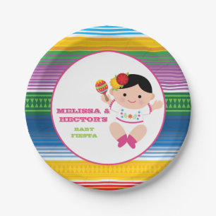 Fiesta Baby Shower Plates, Mexican Party Paper Plate