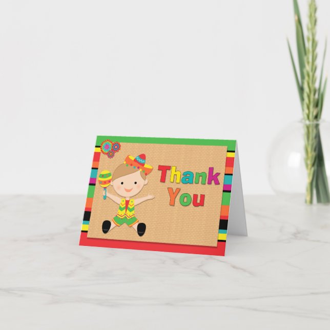 Fiesta Baby Shower Thank You Card (Front)