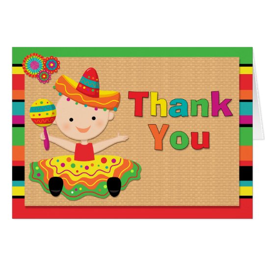 Fiesta Baby Shower Thank You Card