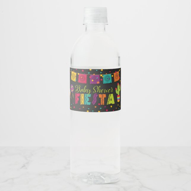 Fiesta Baby Shower Water Bottle Label (Front)