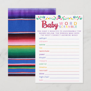 Fiesta Baby Word Scramble Game Colourful Card