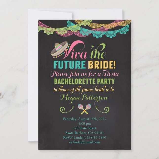 Fiesta Bachelorette Party Invitation (Front)