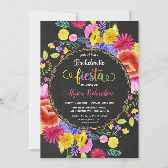 Fiesta Bachelorette Weekend Invitation (Front)