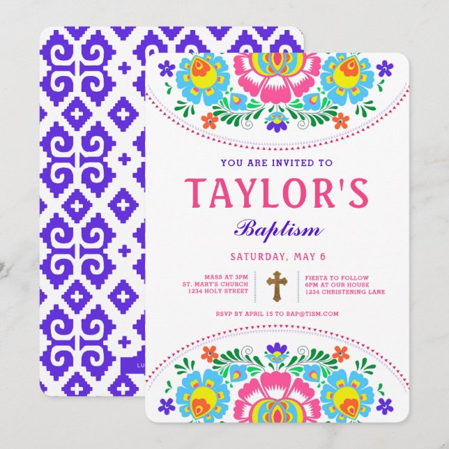 Fiesta Baptism Invitation (Front/Back)