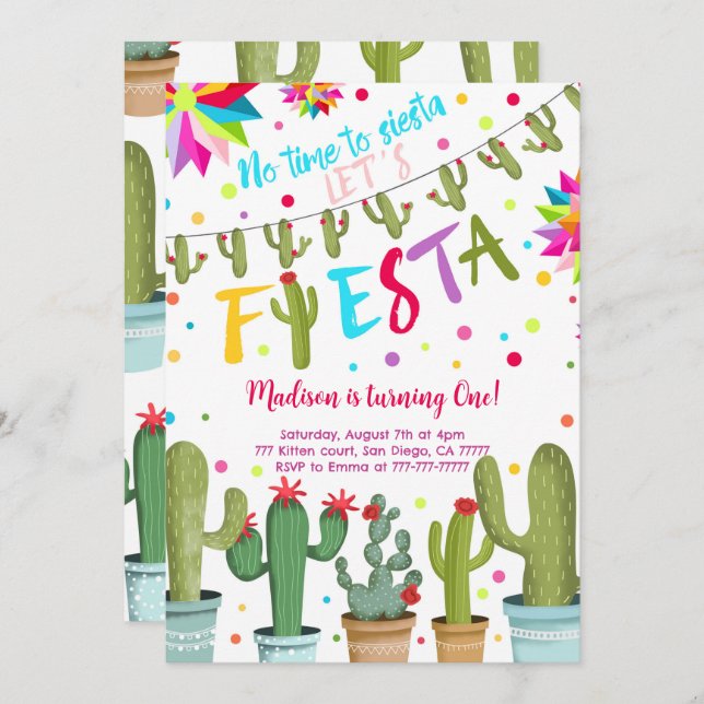 Fiesta Birthday Invitation (Front/Back)