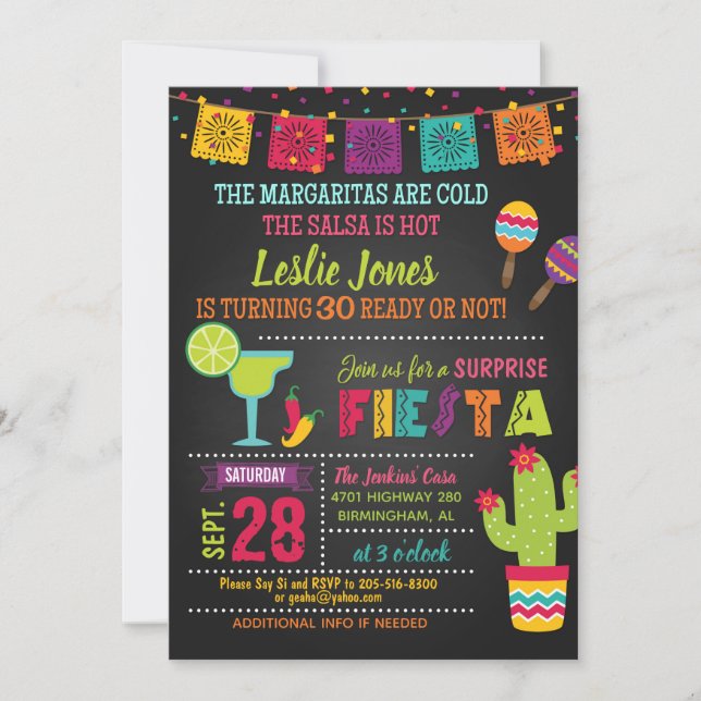 Fiesta Birthday Invitation (Front)