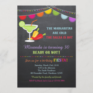 Fiesta Birthday Invitation / Adult Birthday Invite