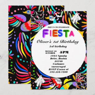 Fiesta Birthday Invitation Chalkboard Mexican