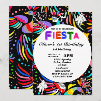 Fiesta Birthday Invitation Chalkboard Mexican