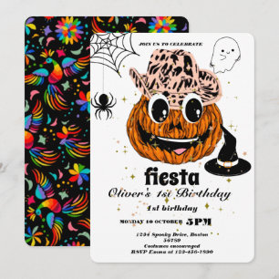 Fiesta Birthday Invitation Chalkboard Mexican