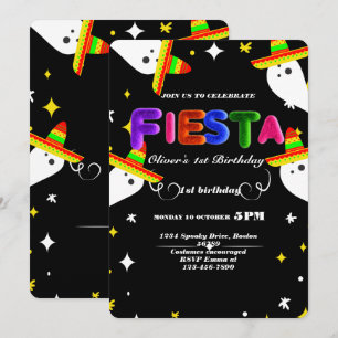 Fiesta Birthday Invitation Chalkboard Mexican