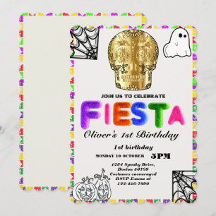 Fiesta Birthday Invitation Chalkboard Mexican