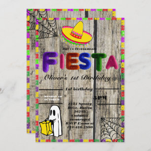 Fiesta Birthday Invitation Chalkboard Mexican