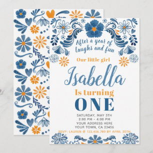 Fiesta Birthday Invitation, Floral Party Invite