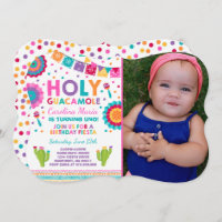 Fiesta Birthday Invitation Holy Guacamole Party