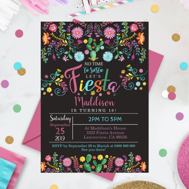 Fiesta Birthday Invitation Mexican Birthday (Creator Uploaded)