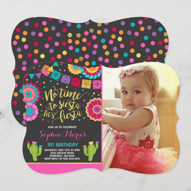 Fiesta Birthday Invitation Mexican Birthday Fiesta (Front/Back)