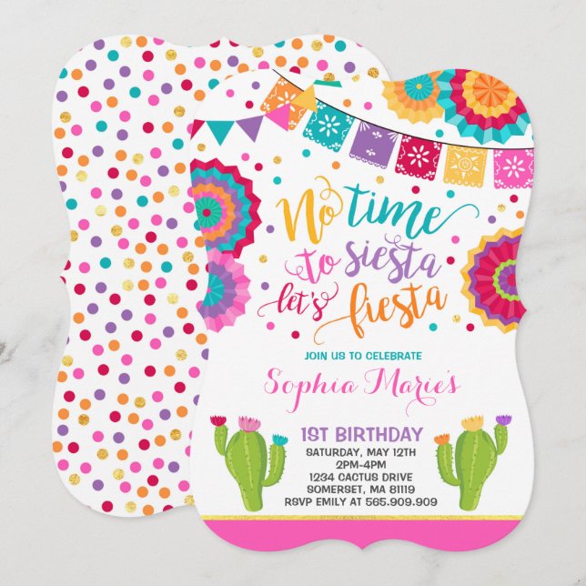 Fiesta Birthday Invitation Mexican Birthday Fiesta (Front/Back)