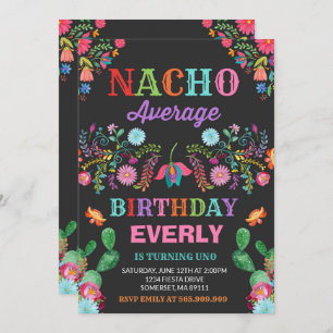 Fiesta Birthday Invitation Nacho Average Party