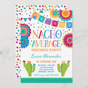 Fiesta Birthday Invitation Nacho Average Party