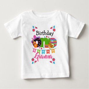 Fiesta Birthday One   Mexico Party  Baby T-Shirt