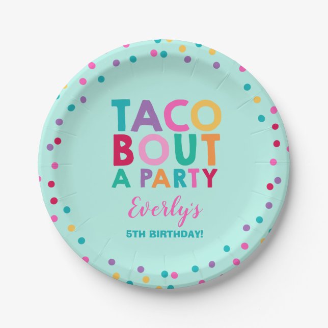 Fiesta Birthday Paper Plate 7" Taco Bout A Party (Front)