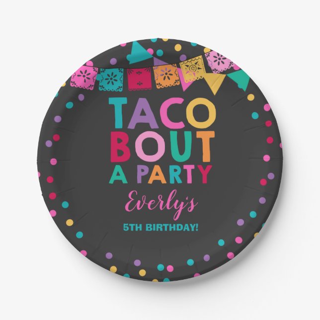 Fiesta Birthday Paper Plate 7" Taco Bout A Party (Front)