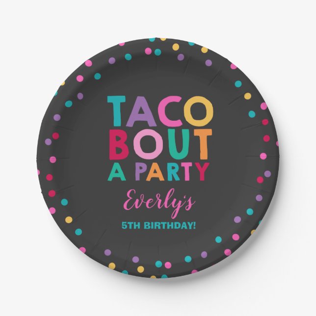 Fiesta Birthday Paper Plate 7" Taco Bout A Party (Front)