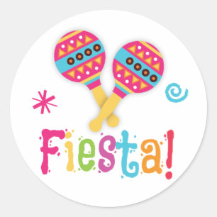 Fiesta Birthday Party Favour Sticker