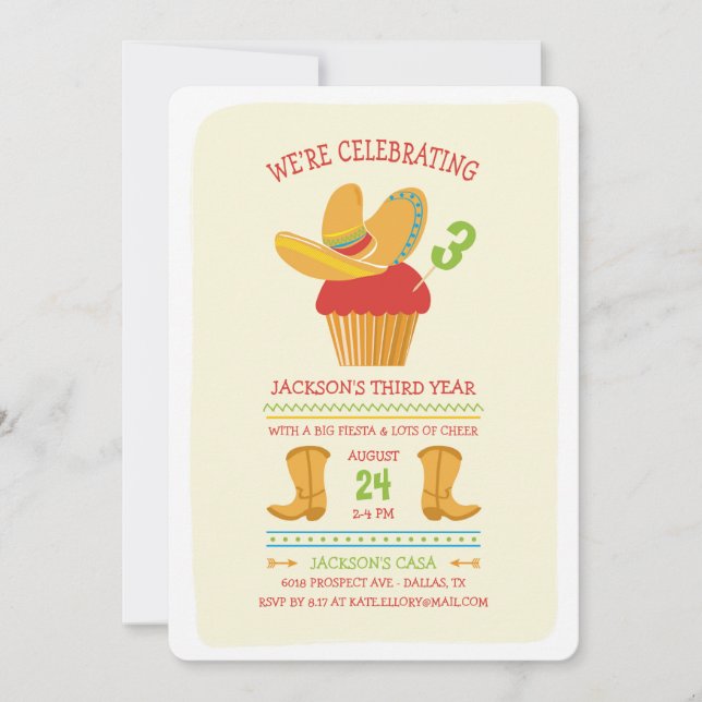 Fiesta Birthday Party Invitation (Front)