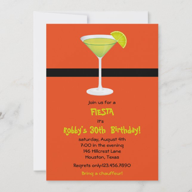 Fiesta Birthday Party invitation (Front)
