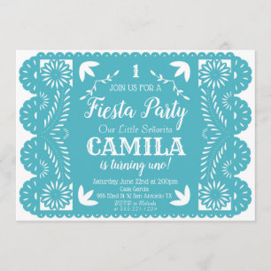 Fiesta Birthday Party Invitation Papel Picado