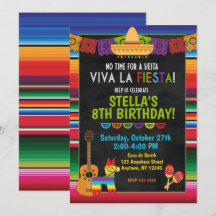 Fiesta Birthday Party Invitations