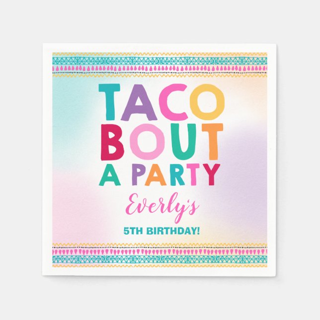 Fiesta Birthday Party Napkin Taco Bout A Party (Front)