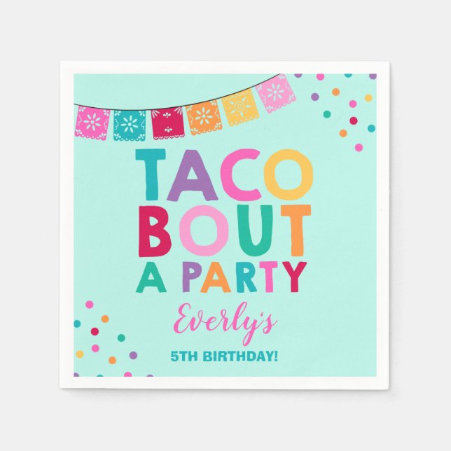 Fiesta Birthday Party Napkin Taco Bout A Party (Front)