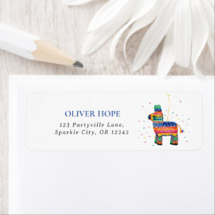 Fiesta Birthday Return Address Label