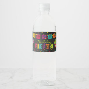 Fiesta Birthday Water Bottle Label