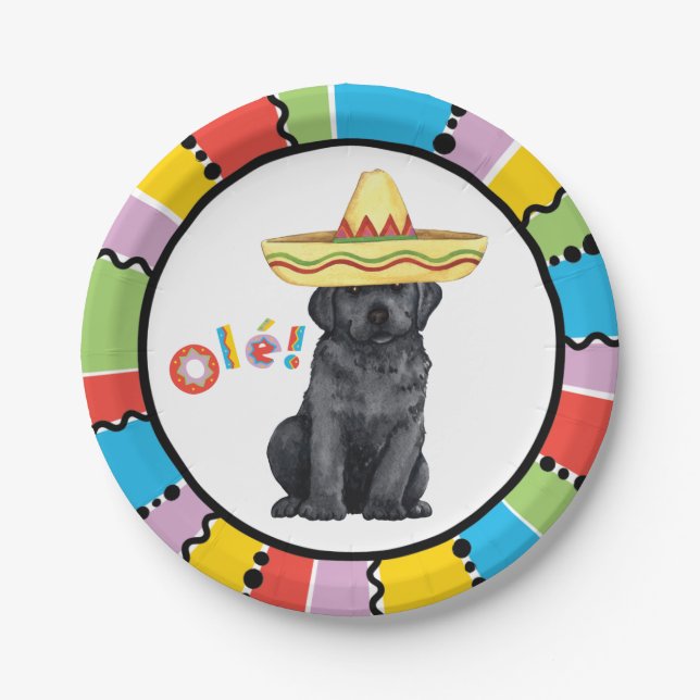 Fiesta Black Lab Paper Plate (Front)
