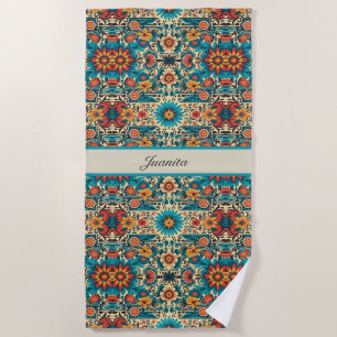 Fiesta Blooms customisable Beach Towel