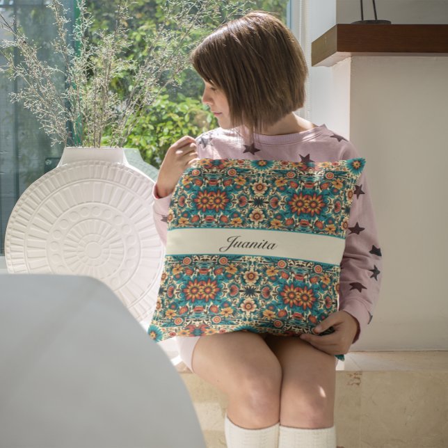 Fiesta Blooms, customisable Cushion (Creator Uploaded)