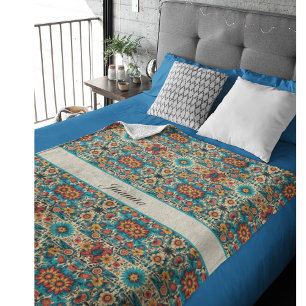 Fiesta Blooms, customisable Fleece Blanket