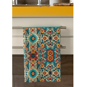 Fiesta Blooms, customizable Tea Towel