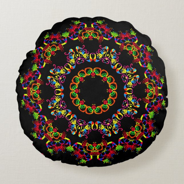 Fiesta Blooms Round Cushion (Front)