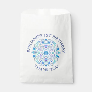 Fiesta Blue Birthday Shower Wedding Favour Bags
