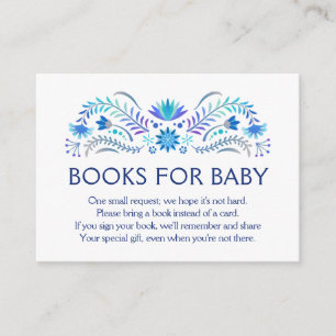 Fiesta Blue Books for Baby Shower Enclosure Card